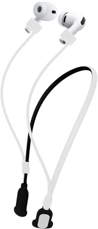 kwmobile Silikon Halteband für Apple Airpods 3/4 / Pro 1 / Pro 2 / Airpods Pro 3 Halterung Jogging - in-Ear Headphones Band Strap - Kopfhörer Zubehör - Weiß Schwarz