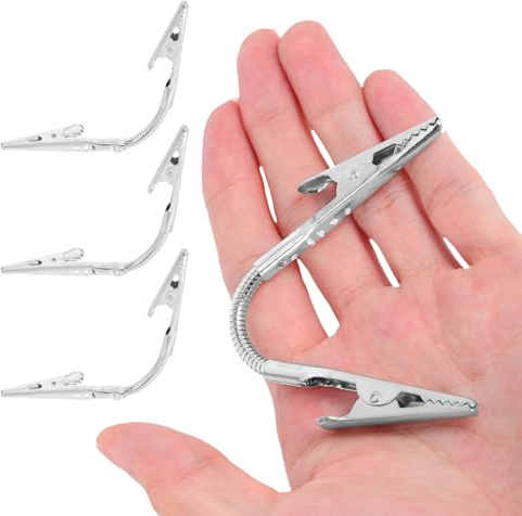OFFIGAM Clip 4 Doppia Argento in Inossidabile Porta Biglietti da Visita Tavolo con Design Flessibile per Casa