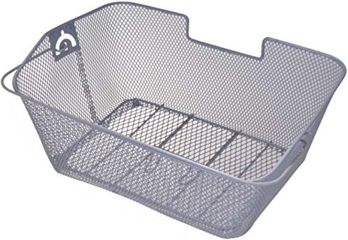 Gravidus Fahrradkorb De Luxe für Gepäckträger – Robuster Metallkorb mit engmaschigem Geflecht, 25L, Silber