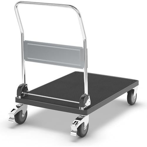 kaiserkraft | Kunststoff-Plattformwagen | 1 Schiebebügel | klappbar | Tragfähigkeit 280 kg