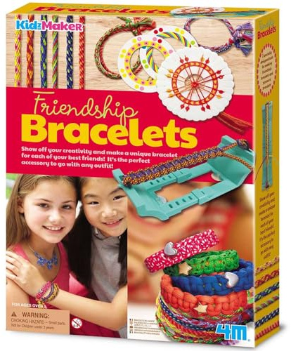 4M 00-04728 Friendship Bracelets Die KidzMaker Freundschaftsarmbänder sind eine hervorragende Beschäftigung um der Kreativität Freien Lauf zu Lassen. Besonderen Freundschaften würdigen, bunt