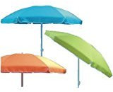 PEBSHOP Sombrilla de playa, lona de poliéster de 180 cm de diámetro, color naranja