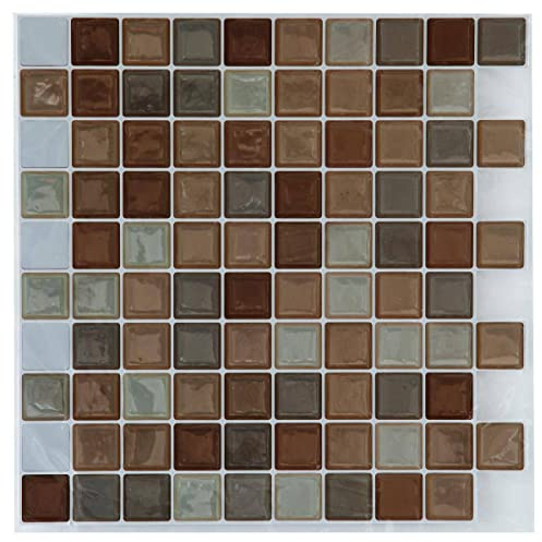 Atmosphera - Set von 2 Aufklebern, Fliesen, 26x26 cm Caro - Braun
