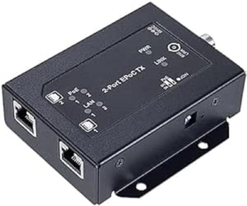 Wantec 2wIP 2-Draht Ethernet Adapter mit PoE - BNC - Client | Kameraseite | Empfänger - 2-Port