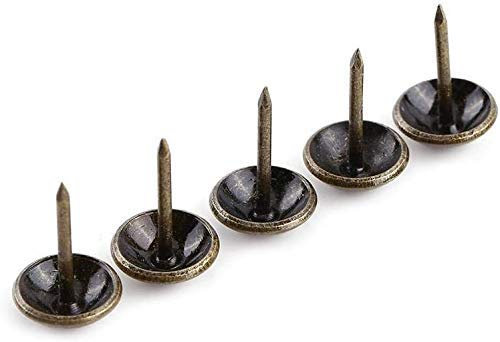 HEEPDD 100 Stück Polsternägel, Möbelnägel, Set für Sofa, Schuhe, Tür, Bolzen, dekorativ, antik, Polsternägel, aus Metall, Bronze (11 x 17 mm)