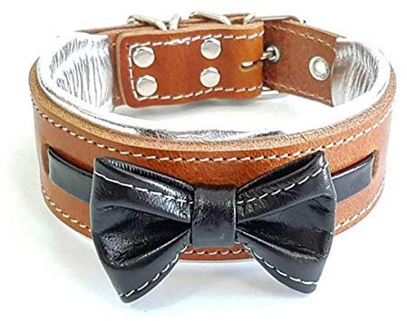 Bestia Bowtie'' Hundehalsband mit Lederfliege.Handgemacht. 100% Leder. Schäferhund. Bulldog. Terrier. Labrador. Retriever