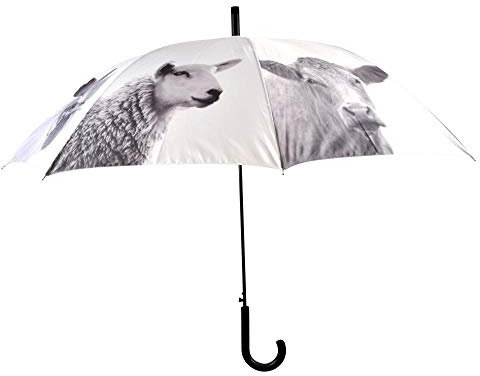 Esschert Design USA TP328 Bauernhoftiere (Kuh, Huhn, Schaf, Schweine) Regenschirm, schwarz/weiß