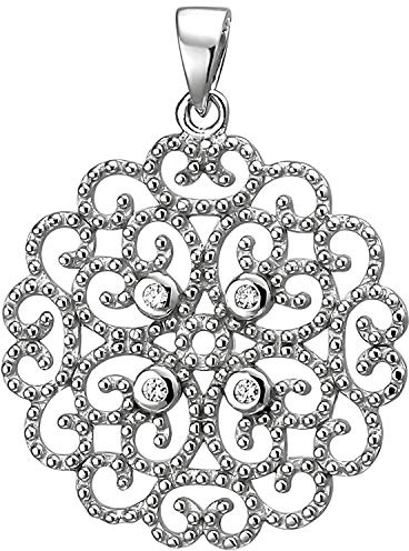 Jobo Damen-Anhänger aus 925 Sterling Silber mit 4 Zirkonia