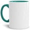 Tassendruck Bastel-Tassen ohne Druck zum Bemalen aus Hochwertiger Keramik Einzeln oder im Set/Mug/Cup/Becher/Pott Innen & Henkel Türkis 2er Set
