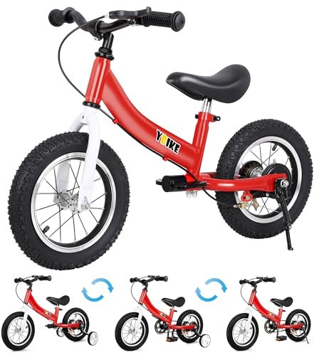 YBIKE 2 in 1 Laufrad, Kinderlaufrad und Kinderfahrrad Dual-Use-Funktion, geeignet für Kinder im Alter von 1-7, 12,14,16 Zoll mit Bremse, Pedal, Trainingstheorie