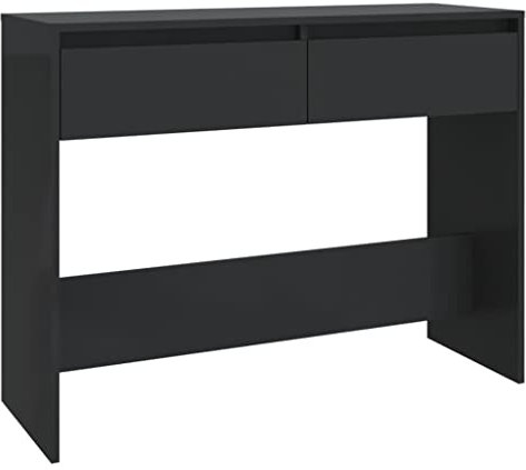 vidaXL Konsolentisch mit Schubladen Konsole Beistelltisch Flurtisch Sideboard Ablagetisch Wandtisch Frisiertisch Schwarz 100x35x76,5cm Holzwerkstoff