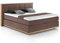 Mivano Levana Boxspringbett mit Sockel aus Eiche, 7-Zonen-Federkern, Matratzen H2 + Topper Basic, Mikrofaser, Braun, Liegefläche 160 x 200 cm