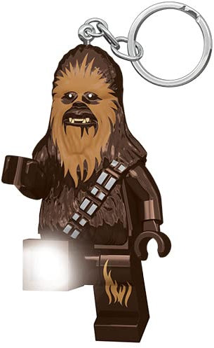 Porte-clés Lumineux Lego Star Wars Chewbacca - Cadeaux pour Enfants - Figurine de 76 mm de Hauteur (KE100H) - 2 Piles CR2025 incluses