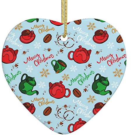 Weihnachtsgeschirr Druck Weihnachtsdekorationen Herzform Weihnachtsbaum Hängende Xmas Ornament für Weihnachtsbaum