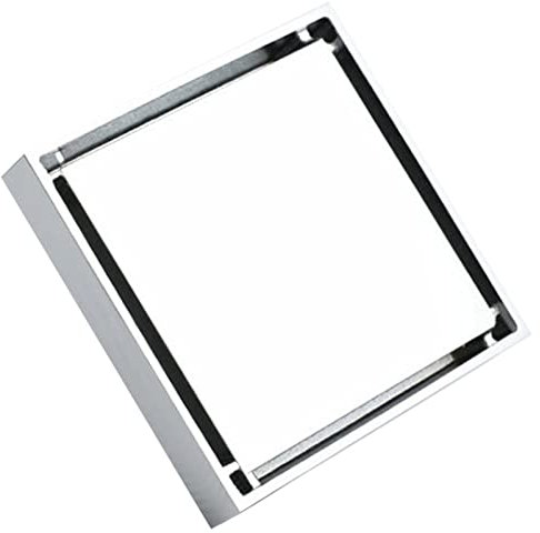 4-Zoll-Bodenablauf, 4-Zoll-Quadrat, Unsichtbarer Duschablauf, Edelstahl-Badezimmer-Bodenablauf, 1,3 Mm Befliesbar (Gebürstet)
