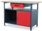 Jan Nowak Etabli Atelier Garage avec Plan de Travail Tiroir Compartiment Verrouillable Pieds réglables Métal Capacité de Charge jusqu'à 400 kg 120 cm x 60 cm x 85 cm (Anthracite-Rouge)