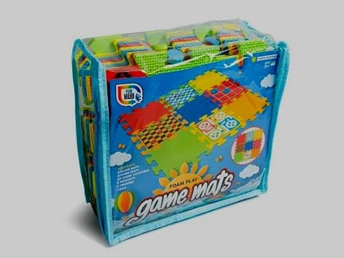fun hub Foam Interlocking Play Game Mats includes 4 game mats In Zip Bag