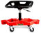 Chaise de garagiste, Tabouret Kraft Muller, pivotant sur roulettes, supports de rangements pour bidons, outils, Charg Max. 150Kg