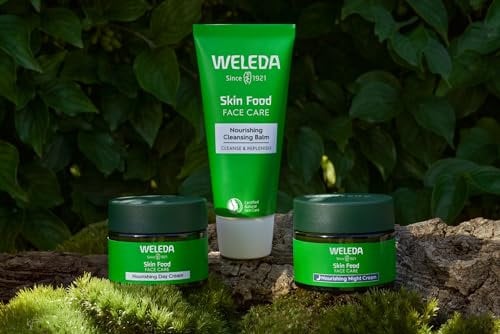 Weleda Skin Food Facial Care Bundle, Includes Weleda Skin Food Nourishing Day Cream + Weleda Skin Food Nourishing Night Cream + Weleda Skin Food Nourishing Cleansing Balm