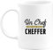 Otshirt Mug un chef c'est fait pour cheffer | Céramique 325ml, Imprimé en France, cadeau humour anniversaire original rigolo humoristique