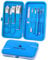 Maniküre Set 10-teiliges, Pediküre kit Nagel Schere Nagelpflege Nagelknipser etui, Nagelset Nageletui Nagelknipser Set, Reise Beauty Kit (Blau)