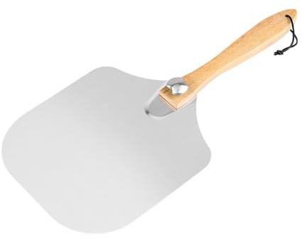 Pelle Pizza en Aluminium, Pelle a Pizza avec Poignée en Bois Pliable, Spatule Pizza 30,5 cm x 35,6 cm - Pour Pizzas,Tarte Flambée, Barbecue