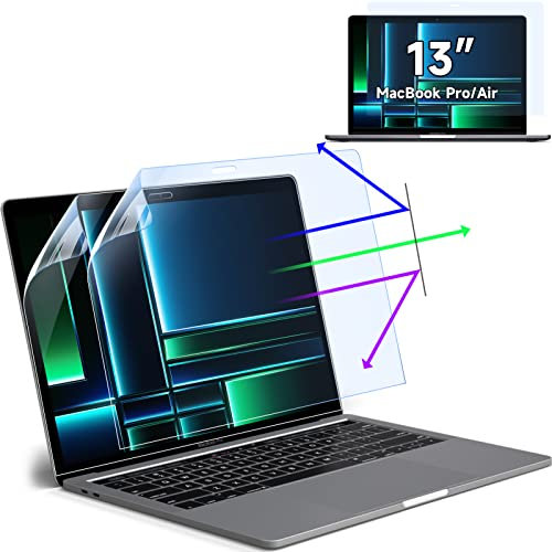 2 Unidades de Protector de Pantalla para MacBook Pro 13 (2016-2022, M1,M2) y MacBook Air 13 (2018-2021,M1), Filtro Anti Luz Azul Film Protector Pantalla para Mac de 13,3 Pulgadas