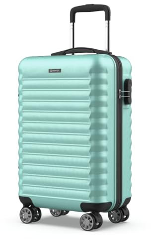 NUMADA - Maleta de Viaje Cabina 55x36x19cm (30L) Upfly XS con Cierre de Combinación y 4 Ruedas Dobles 360. Maleta de Mano Rígida Resistente, Ligera con Interior Compartimentado | Verde