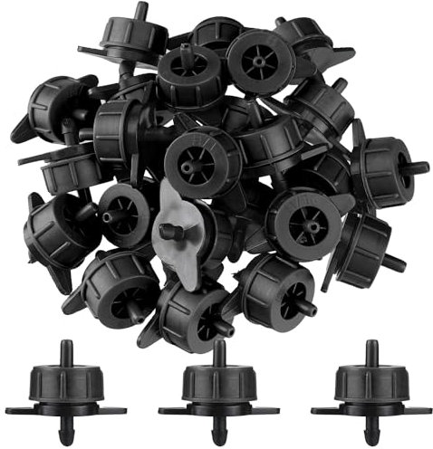 Micro-Drip gotero lineal 4 l/h, regula presión: Gotero final plantas individuales con macetas de diferentes alturas, evacuación del agua constante de 0,5 a 4 bar