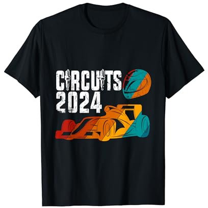 2024 Zeitplan Formel Racing Formel Auto Retro Vintage T-Shirt