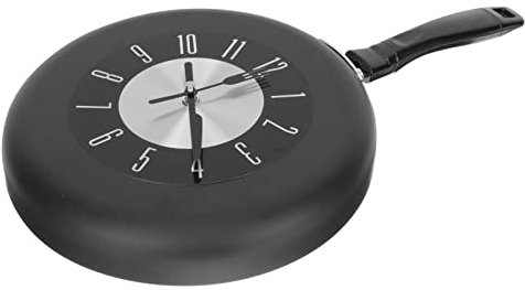 Alipis Frying Pan Wall Decor Retro Wall Clock Metal Wall Clock Trendy Home Pan Wall Clock Electric Wall Clock Kitchen Cooking Clock Electric Frying Pan Stainless Steel 3d Electric Wire