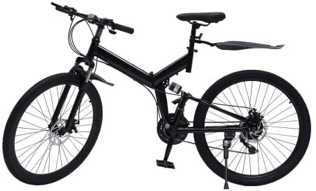 HOARLICN 26 Zoll Klapprad Mountainbike, 21 Gang Mountainbike Vollfederung Scheibenbremse Erwachsenes Fahrrad Für Jungen Mädchen Herren Und Damen Premium Mountainbike