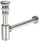 KEOKBON Trampa para botellas de 1 1/4 pulgadas con desbordamiento, redonda, decorativa, ajustable, para fregadero, tubo de drenaje de fontanería para lavabo, lavabo de níquel cepillado, drenaje