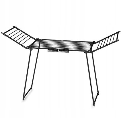 Massido Wäscheständer XXL Ausziehbar Teleskopisch Wäscheflügeltrockner Wäschetrockner Ständer Stabiler Standtrockner Mit Rutschfesten Füßen Große Trockenfläche 27 M Lydia Schwarz 190-260 x 60 x 117 cm