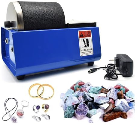 XGHDPBM Rock Tumbler Polisher Kit, Electric Rock Tumbler Machine, Gemstones Polisher Rotary Rock Tumbler Leakproof Rubber Barrel, Durable Motor and Running Silently, for Crystals, Stone, Glass, Metal