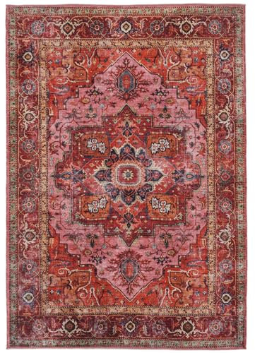 RugVista Orientalischer Teppich - Rosa, 300x400, Maschinell Gewebt, Chenille Pile, Baumwolle Kette