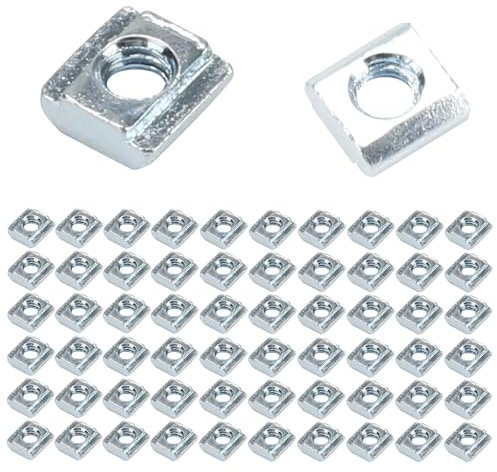 KINDPMA 60 Stück M5 Nutensteine T-Nut-Mutter Schiebemutter Kohlenstoffstahl T-Nut Schiene Gleitmutter T-Nutenstein Aluprofil Zubehör für 20-Serie Aluprofil-Extrusionsschlitz