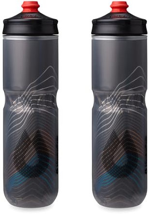 Hydrapak Polar Surge isolierte Fahrrad-Wasserflasche – hoher Durchfluss, Squeeze-Flasche für Radfahren und Sport (Black, 24oz)