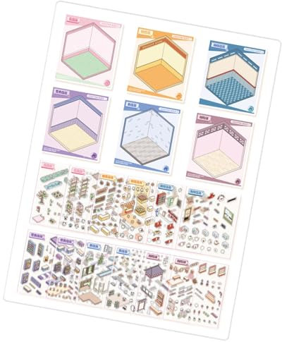 Bulk Wall Art Decoration, Decorative Scrapbook Stickers, Cardboard Stickers, Notebook Decoration Stickers, Landscape Stickers for Crafts, Artistic Journal Stickers, Stickers for Scrapbooking