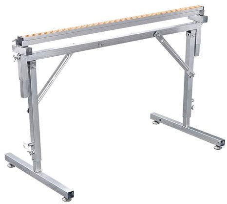 YJEUZCD Einstellbar Förderband Rolle Tisch, Förderband Unterstützung Ball Lager Stand, Einstellbar Höhe Leichte Beanspruchung Förderband, Tischkreissägen Hobelmaschinen(Silver-A)
