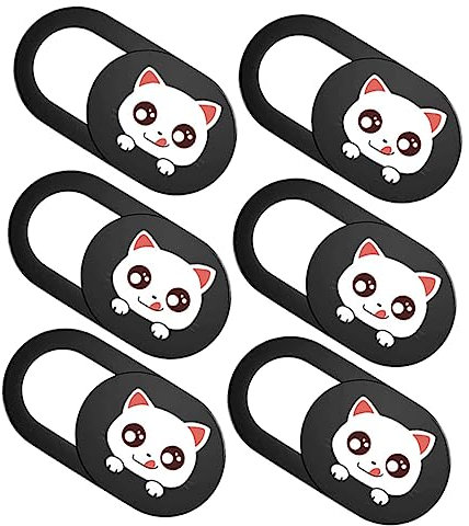 Vaguelly 6pezzi Copertura Per Webcam Gatto Per Laptop Tablet Webcam Cursore Copriobiettivo Realizzata in Materiale Resistente Al Calore Durevole