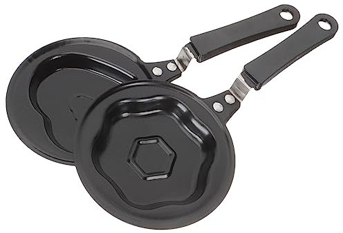 KICHOUSE Herz Bratpfanne Aus Lebensmittelechtem Eisen Antihaftbeschichtet Hitzeisolierter Griff Multifunktionale Frühstücks Eierpfanne Für Camping Und Grillabend