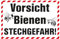 Warnschild Imker Vorsicht Bienen Stechgefahr, 20 x 15 cm, Kunststoff