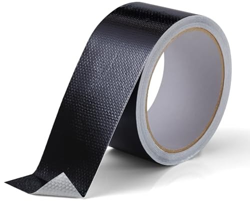 FIREWESS Aluminiumfolie Hitzeschild Band, Schwarz Metallisches Dichtband, Glasfaser Hitzeschild Folienband für Schlauch und Auto Verwendung 5cm*10m