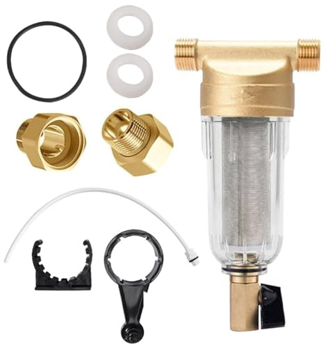 Gutol Prefiltro Per Acqua Con Filtro Di Controlavaggio, Filtro Per Acqua Da 3/4 Di Pollice Con Sedimenti Centrifugati Da 40 Micron E Adattatore Da 1 Pollice a 3/4 Di Pollice