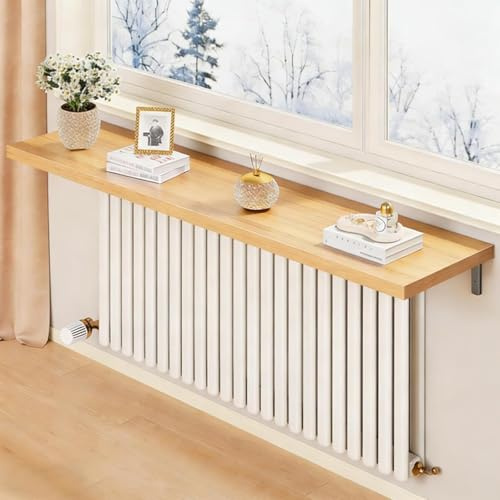 JSWHYBD Étagère de radiateur, Cache-radiateur en Bois avec Supports Robustes - Cache-radiateur Anti-poussière pour Salon, Chambre, Couloir - Plusieurs Coloris Disponibles Nature S