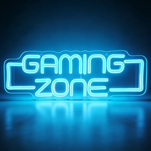 GamingZone Letrero de neón con USB | Luz de neón Game Zone para cuarto de juegos de adolescentes | Letrero LED luminoso para sala de juegos, decoración de pared, bar, fiesta | Regalo para niños y