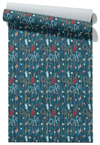 CEVAN Papel Pintado Vinilico Pegamento Para de Pared Tnt Café Grace Gracia Papel Adhesivo Armarios Cocina 45x200cm