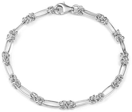 MATERIA Königsketten Armband Frauen Silber 925 - Damen Armkette breit mit Geschenk-Box 17-23cm #SA-65-21cm