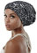 FocusCare Damen Satin gefüttert Schlaf Slouchy Cap Curly Slap Kopfbedeckung Geschenke für Kraus Haar eine größe passt meistens Creme-Blumen